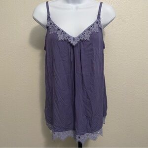 Purple Lace Trim Maternity Nursing Camisole Medium Delicate Femimine Y2K